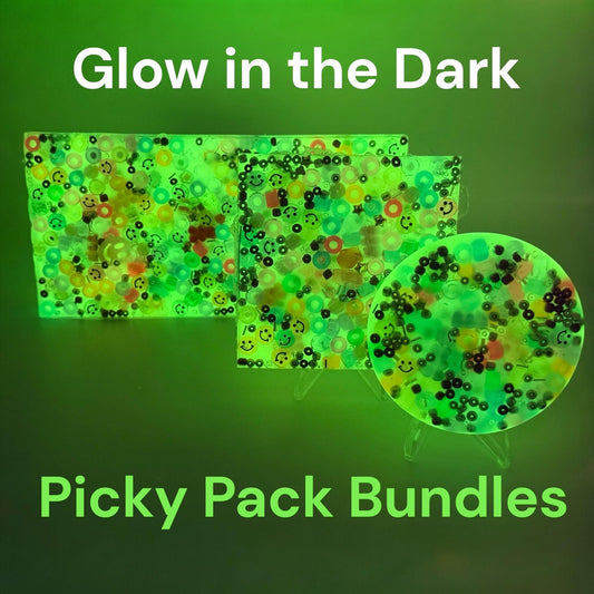 Glow in the Dark Sensory Fidget Toy: Tactile Picky-Pad with Colorful Beads