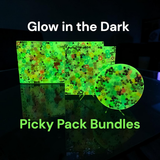 Glow in the Dark Sensory Fidget Toy: Tactile Picky-Pad with Colorful Beads
