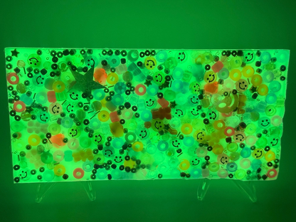 Glow in the Dark Sensory Fidget Toy: Tactile Picky-Pad with Colorful Beads
